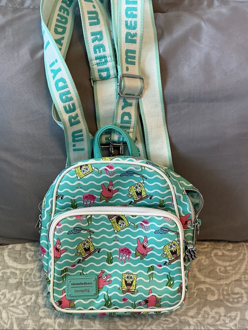 Nickelodeon SpongeBob Teal Pink Mini Backpack